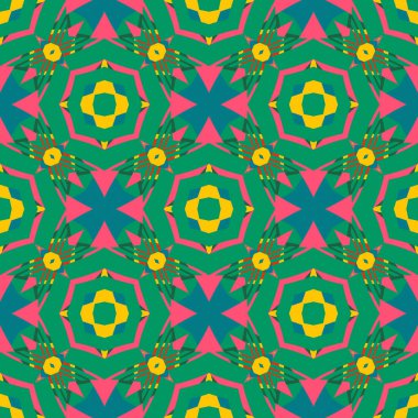 Kusursuz soyut geometrik çiçek deseni. Moda tasarımı ve ev dekorasyonu için harika. Duvar halısı, battaniye, yatak örtüsü, kumaş, seramik fayanslar, duvar kağıtları için süs..