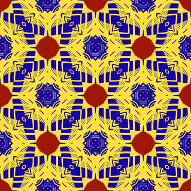 Kusursuz soyut geometrik çiçek deseni. Moda tasarımı ve ev dekorasyonu için harika. Duvar halısı, battaniye, yatak örtüsü, kumaş, seramik fayanslar, duvar kağıtları için süs..