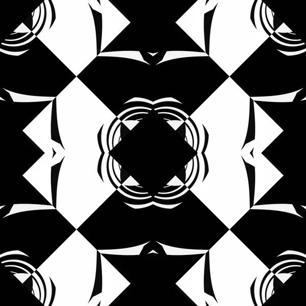 Абстрактний Безшовний Візерунок Декоративними Геометричними Елементами Чорно Білий Орнамент Сучасна — стокове фото