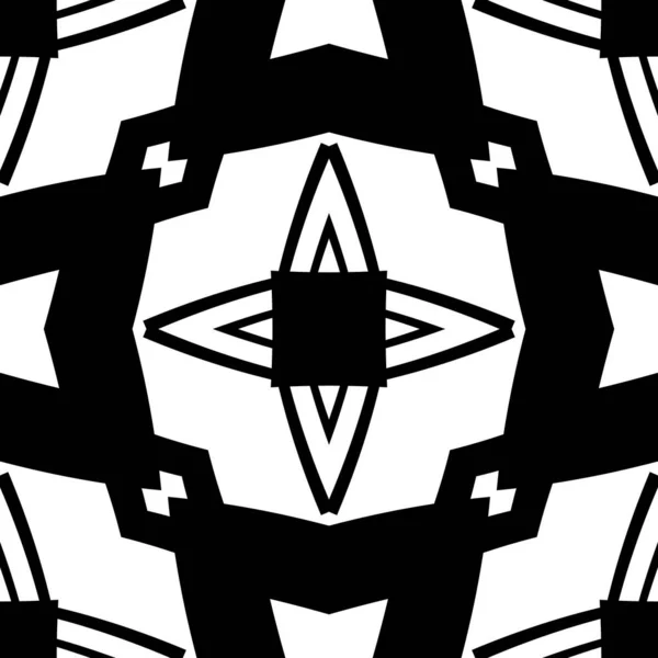 Абстрактный Шаблон Декоративными Геометрическими Элементами Черно Белый Орнамент Современная Стильная — стоковое фото