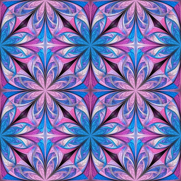 Patrón Flores Multicolor Sin Costuras Puede Usarlo Para Vidrieras Azulejos — Foto de Stock