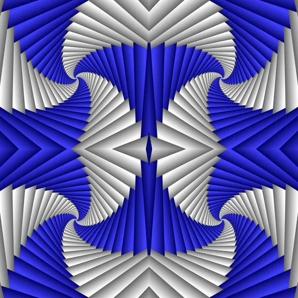 シームレス抽象的なお祝いのパターン 青と白 タイル張りの民族模様 幾何学的モザイク タペストリー カーペット ベッドスプレッド ファブリック セラミックタイル ステンドグラスの窓 — ストック写真