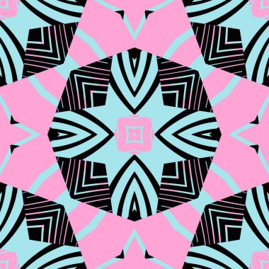 Basit trend simetrik geometrik desen. Moda tasarımı ve ev dekorasyonu için harika. Tekstil, seramik fayanslar, goblen, halı, battaniye, yatak örtüsü, kumaş, duvar kağıtları için şablon.