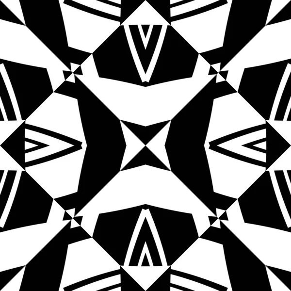 Modello Astratto Con Elementi Geometrici Decorativi Ornamento Bianco Nero Moderna — Foto Stock