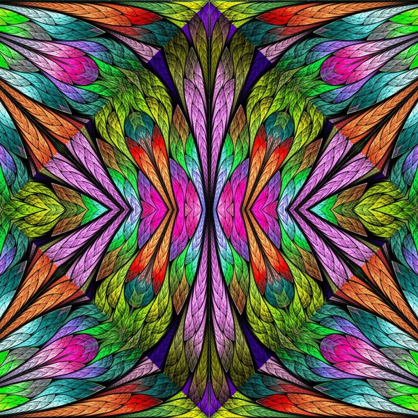 Multicolored Floral Pattern Stained Glass Window Style You Can Use — Stock Photo, Image