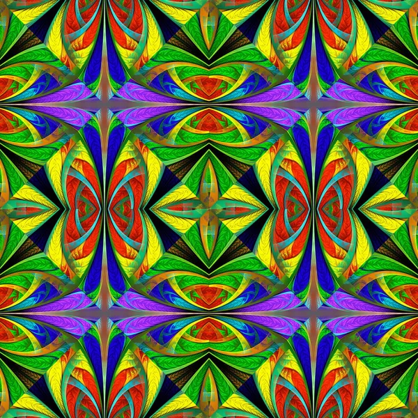 Beautiful Multicolored Fantasy Pattern You Can Use Stained Glass Window — Stock Photo, Image