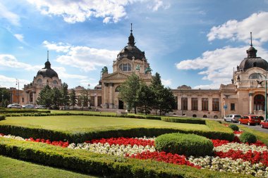 Szechenyi şifalı banyo Budapeşte, Macaristan, bana en büyüğüdür