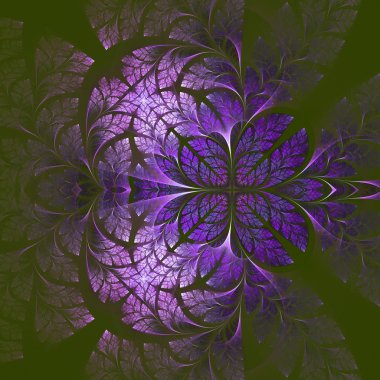 muhteşem fraktal desen. koleksiyon - ağaç yapraklar. bilgisayar ge