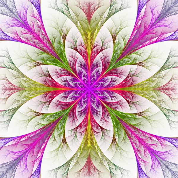 Bela flor fractal multicolor. Coleção - padrão gelado — Fotografia de Stock