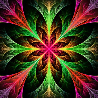 güzel fractal çok renkli çiçek. koleksiyon - ayaz desen