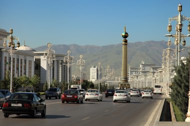 Ashgabat, Turkmenistan - Circa June 2013: Vew on the Wide modern clipart