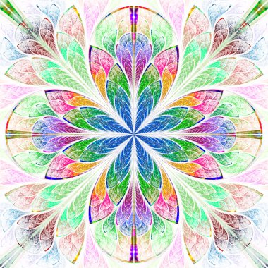 çok renkli fraktal desende vitray pencere stili. yüklü