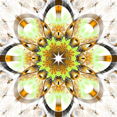 parlak şeritler ile simetrik fraktal desen. koleksiyon - rhi