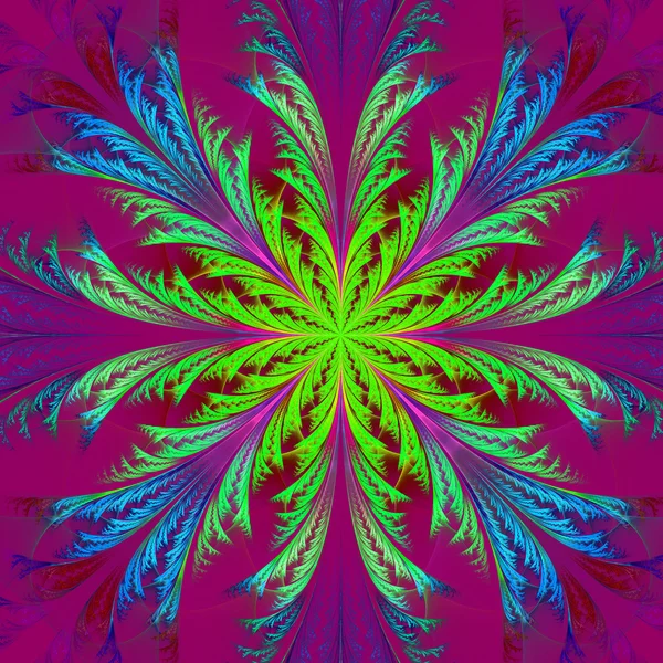 Bela flor fractal multicolor. Coleção - padrão gelado — Fotografia de Stock