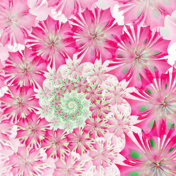 Спиральный цветочный фон. Палитра розовая. Созданный компьютером граф — стоковое фото