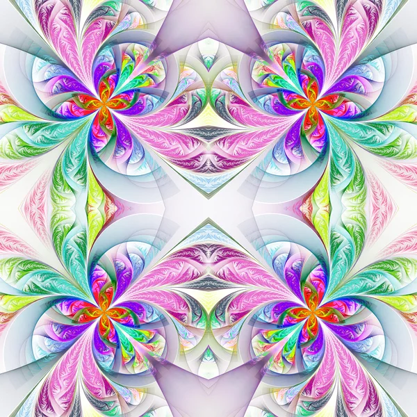 Symmetric multicolored fractal tracery. Collection - frosty patt — Stock Photo, Image