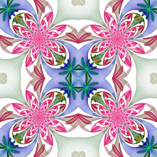 Fabuleux motif symétrique des pétales. Rose, bleu et vert — Photo