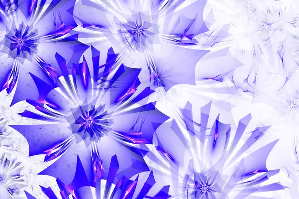 Fondo de flores. Paleta azul. Gráficos generados . — Foto de Stock