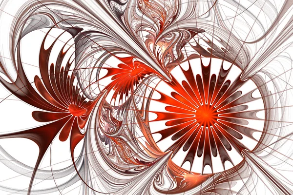 Flower background. Orange and white palette. Fractal design. Com — Stock Photo, Image
