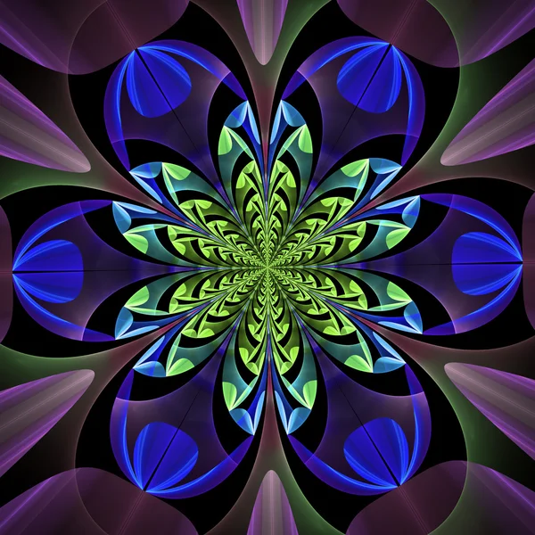Fabulous symmetrical pattern of the leaves. Computer generated g — Stock Photo, Image