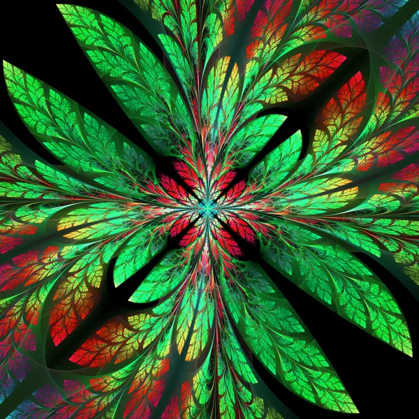 Diagonal symmetrisches Muster der Blätter in grün. Sammlung — Stockfoto