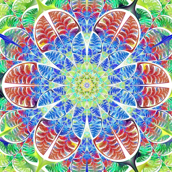 Patrón simétrico multicolor de las hojas. Colección - tre — Foto de Stock