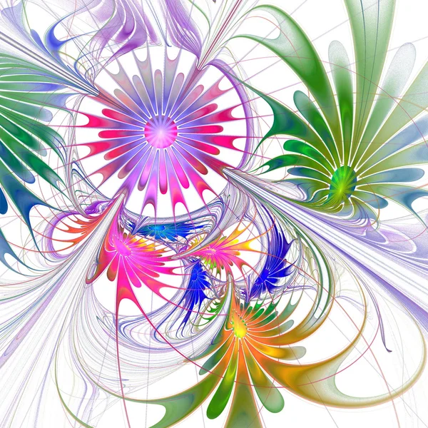 Flower background. Purple and green palette. Fractal design. Com — Stock Photo, Image