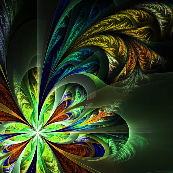 Diagonal symmetriska multicolor fraktal tracery. kollektion - fros — Stockfoto
