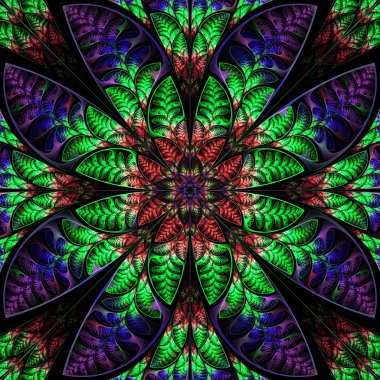 çok renkli simetrik desen yaprak. koleksiyon - fo ağaç