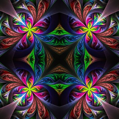 Simetrik çok renkli fraktal oyma. Koleksiyon - ayaz patt