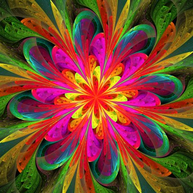 Simetrik desen vitray pencere stili. Mor, yeşil