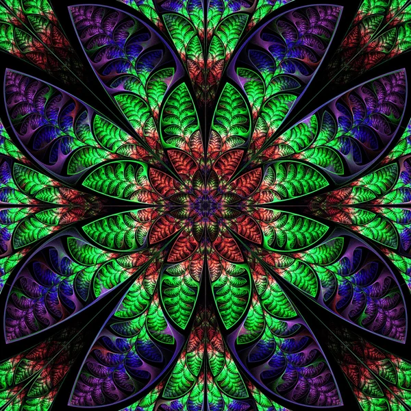 Padrão simétrico multicolorido das folhas. Coleção - árvore fo — Fotografia de Stock