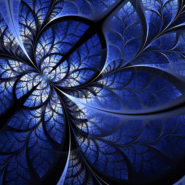 Fabulous fractal pattern in darkblue. Collection - tree foliage. — Stock Photo, Image