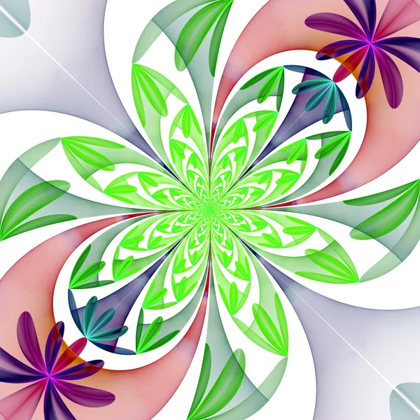 Fabulous diagonal pattern of the petals. Green and purple palett — Stock Photo, Image