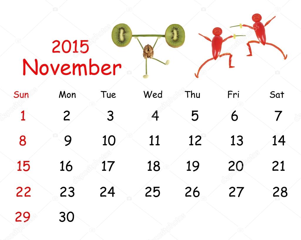 15 Calendar November Little Funny People From Vegetables And Stock Photo By C Velirina