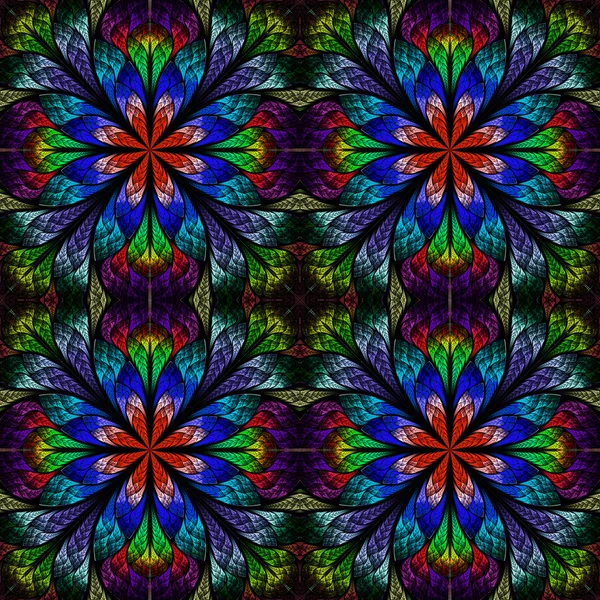 Çok renkli güzel fractal çiçek. oluşturulan bilgisayar grafikleri — Stok fotoğraf