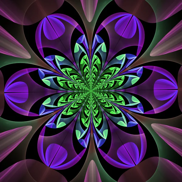 Fabulous symmetrical pattern of the leaves. Computer generated g — Stock Photo, Image