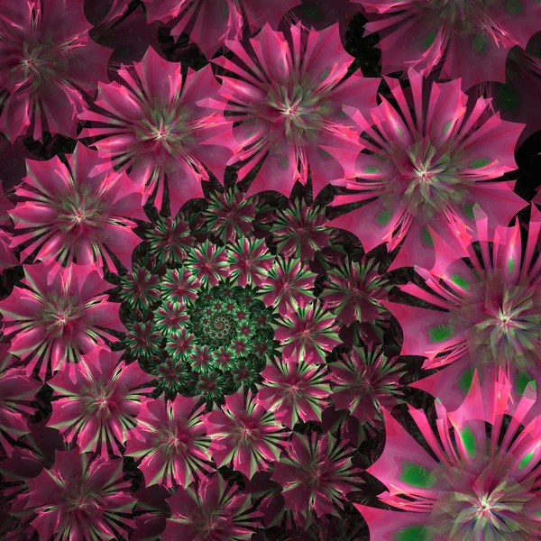 Spiral flower background. Pink palette. Computer generated graph — Stock Photo, Image