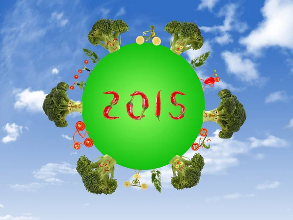 Healthy living for a green planet in 2015 — Stock Photo, Image