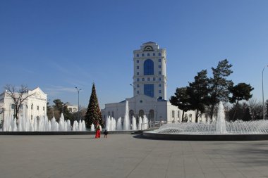Aşgabat, Türkmenistan - yaklaşık Aralık 2014: Noel ağacı 
