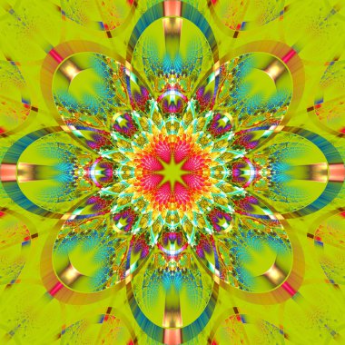 parlak şeritler ile simetrik fraktal desen. koleksiyon - rhi