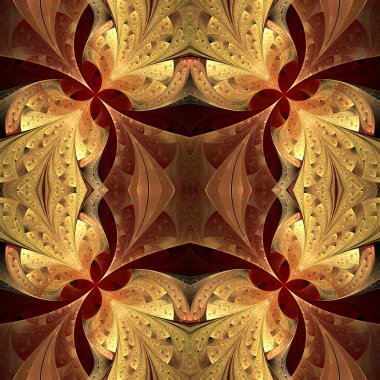 Simetrik desen vitray pencere stili. Brown ve bei