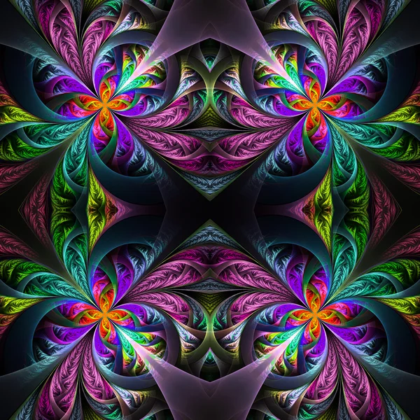 Симметричная разноцветная фрактальная трактовка. Мбаппе - морозный паштет — стоковое фото