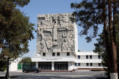 Ashgabad, Türkmenistan - 10 Ekim 2014. Şehir buildin Arşiv