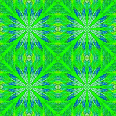 simetrik desen vitray pencere stili. mavi ve gree