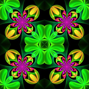 Fraktal de çiçek yaprakları güzel simetrik desen