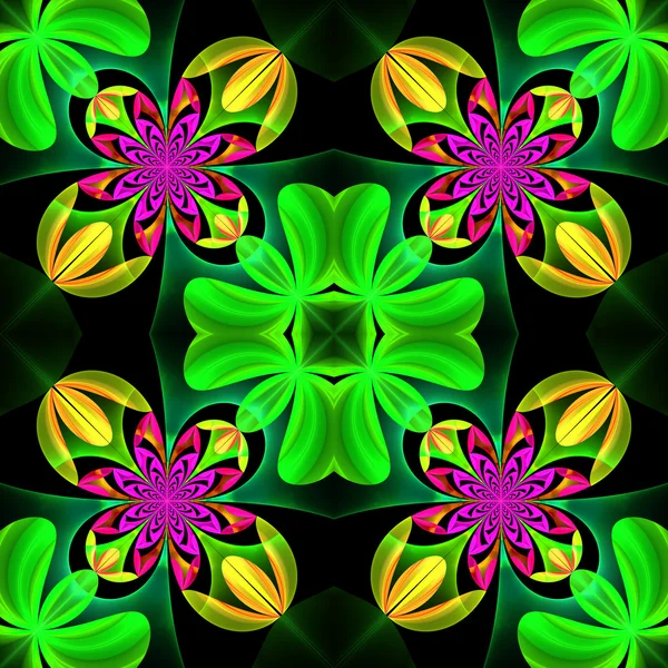 Belo padrão simétrico das pétalas de flor em fractal de — Fotografia de Stock