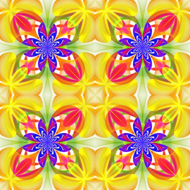 Fraktal de çiçek yaprakları güzel simetrik desen