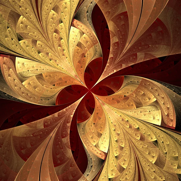 Symmetriska blommönster i glasmålning stil. Brown — Stockfoto