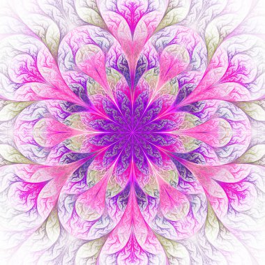 güzel fractal çiçek mor ve pembe. oluşturulan bilgisayar 